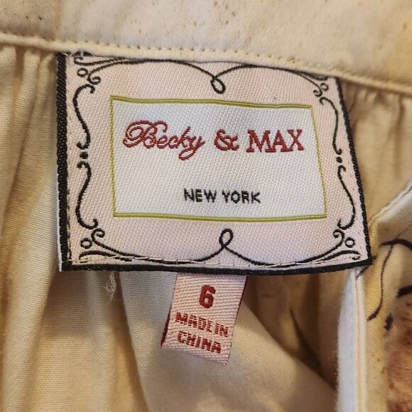 Betsy and Max Yellow Abstract Floral Skirt Size 6 (4870) - Picture 3 of 4